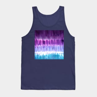 Purple and Blue Ombre Tie-Dye Stripes Tank Top